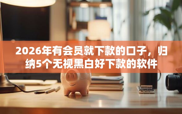 2026年有会员就下款的口子，归纳5个无视黑白好下款的软件