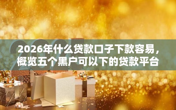 2026年什么贷款口子下款容易，概览五个黑户可以下的贷款平台