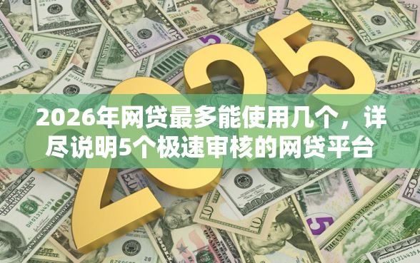 2026年网贷最多能使用几个，详尽说明5个极速审核的网贷平台