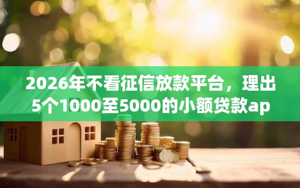 2026年不看征信放款平台，理出5个1000至5000的小额贷款app