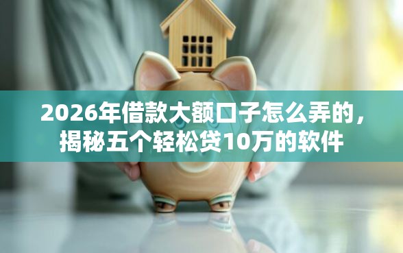 2026年借款大额口子怎么弄的，揭秘五个轻松贷10万的软件