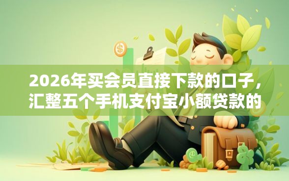 2026年买会员直接下款的口子，汇整五个手机支付宝小额贷款的软件