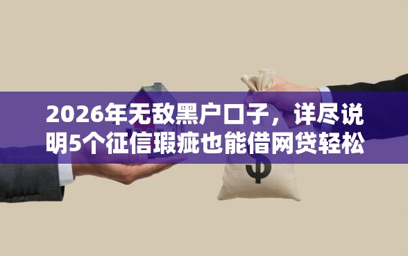 2026年无敌黑户口子，详尽说明5个征信瑕疵也能借网贷轻松下款的软件