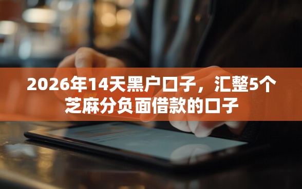 2026年14天黑户口子，汇整5个芝麻分负面借款的口子