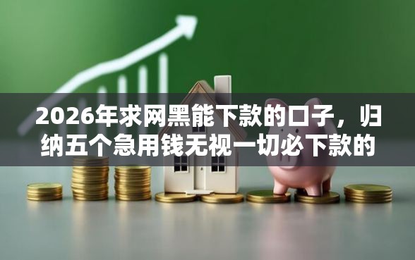 2026年求网黑能下款的口子，归纳五个急用钱无视一切必下款的口子