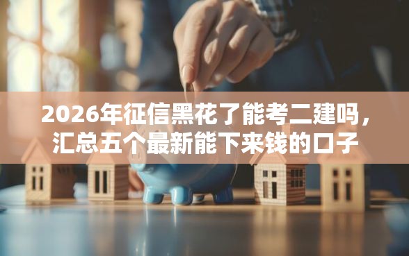 2026年征信黑花了能考二建吗，汇总五个最新能下来钱的口子