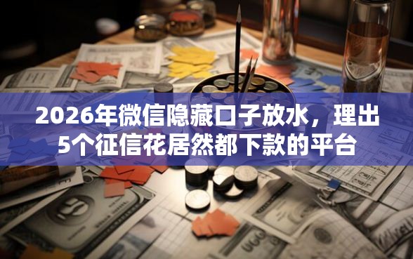 2026年微信隐藏口子放水，理出5个征信花居然都下款的平台