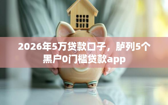 2026年5万贷款口子，胪列5个黑户0门槛贷款app
