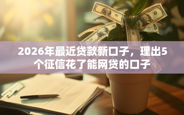 2026年最近贷款新口子，理出5个征信花了能网贷的口子