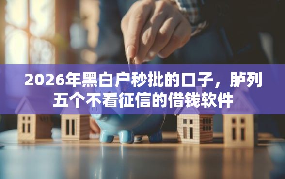 2026年黑白户秒批的口子，胪列五个不看征信的借钱软件