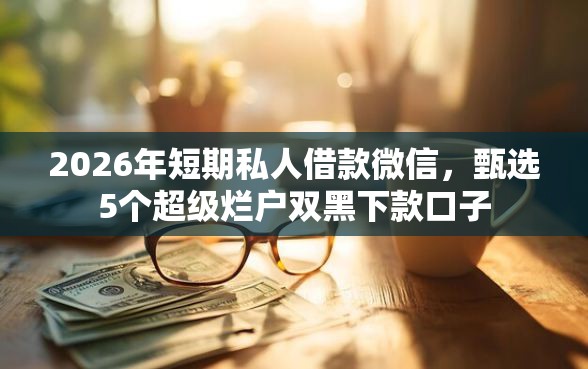 2026年短期私人借款微信，甄选5个超级烂户双黑下款口子
