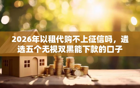 2026年以租代购不上征信吗，遴选五个无视双黑能下款的口子