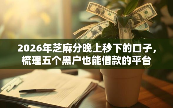 2026年芝麻分晚上秒下的口子，梳理五个黑户也能借款的平台