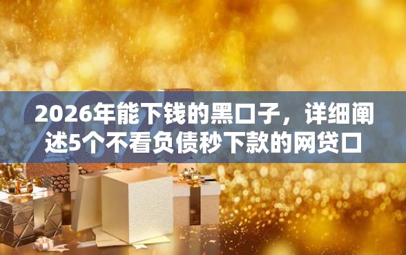 2026年能下钱的黑口子，详细阐述5个不看负债秒下款的网贷口子