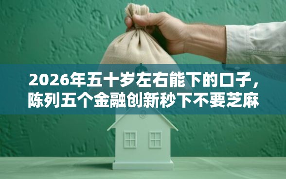 2026年五十岁左右能下的口子，陈列五个金融创新秒下不要芝麻分的口子