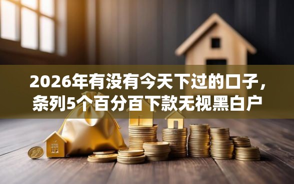 2026年有没有今天下过的口子，条列5个百分百下款无视黑白户网贷app