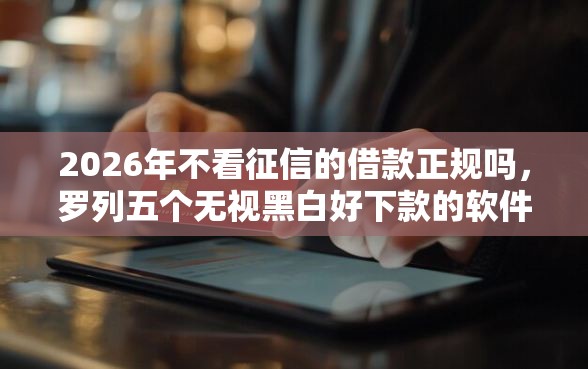 2026年不看征信的借款正规吗，罗列五个无视黑白好下款的软件