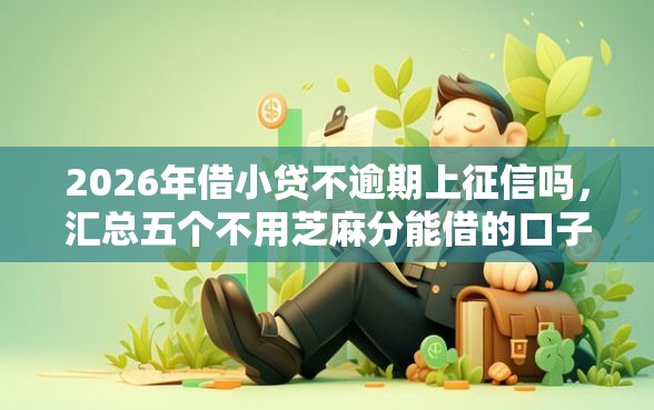 2026年借小贷不逾期上征信吗，汇总五个不用芝麻分能借的口子