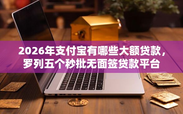 2026年支付宝有哪些大额贷款，罗列五个秒批无面签贷款平台