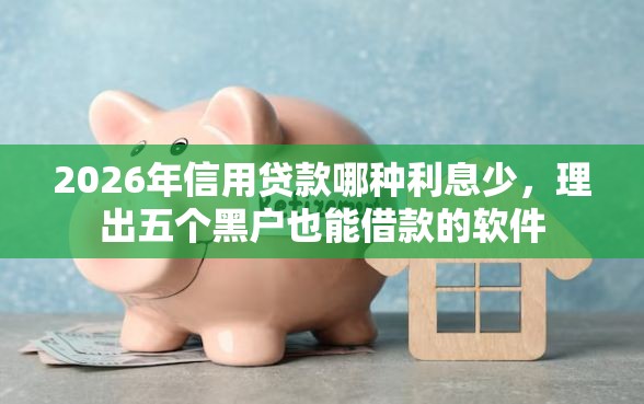 2026年信用贷款哪种利息少，理出五个黑户也能借款的软件