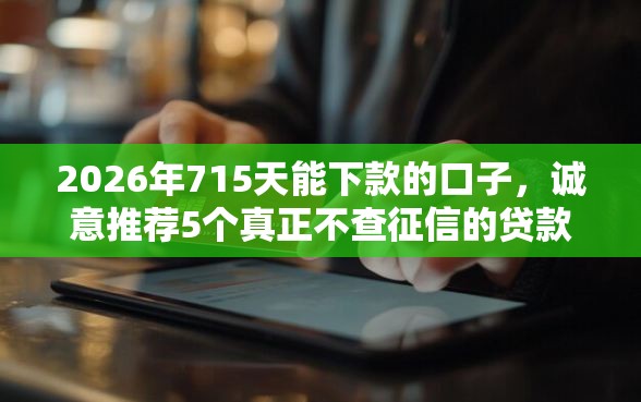 2026年715天能下款的口子，诚意推荐5个真正不查征信的贷款软件