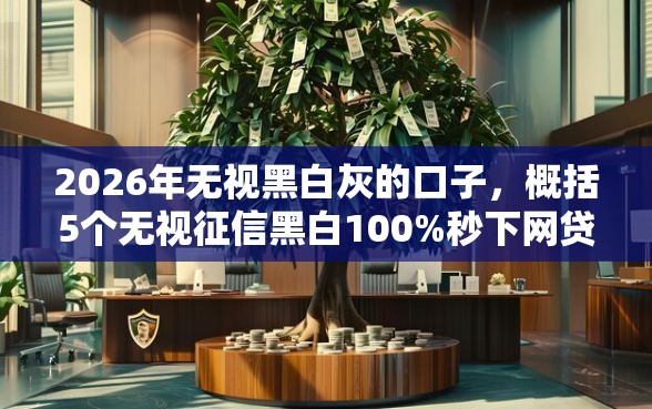 2026年无视黑白灰的口子，概括5个无视征信黑白100%秒下网贷口子