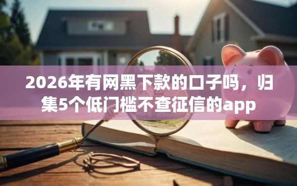 2026年有网黑下款的口子吗，归集5个低门槛不查征信的app
