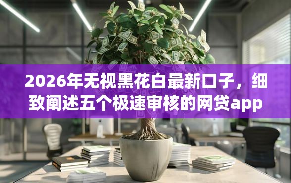 2026年无视黑花白最新口子，细致阐述五个极速审核的网贷app