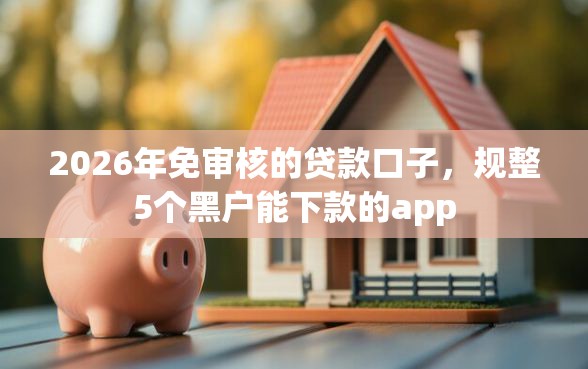 2026年免审核的贷款口子，规整5个黑户能下款的app