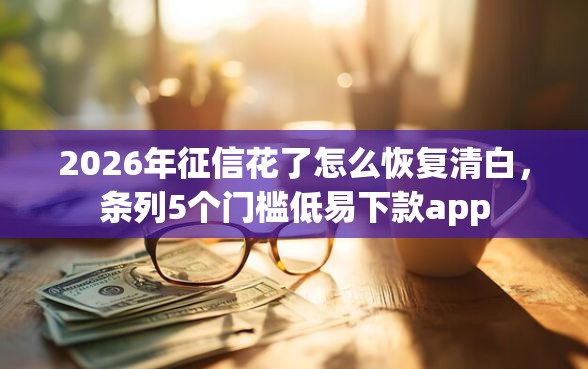 2026年征信花了怎么恢复清白，条列5个门槛低易下款app