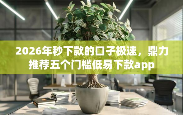 2026年秒下款的口子极速，鼎力推荐五个门槛低易下款app