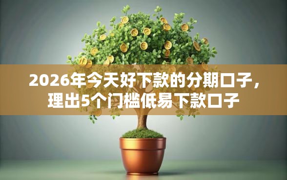 2026年今天好下款的分期口子，理出5个门槛低易下款口子