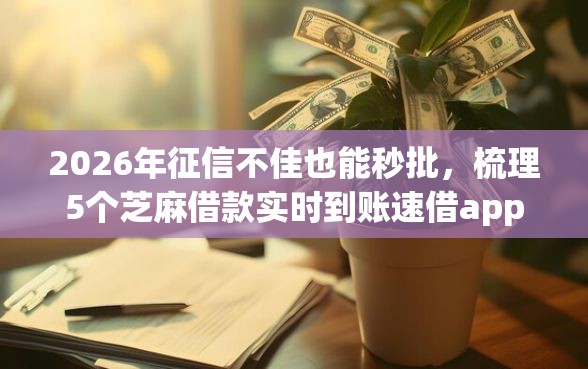 2026年征信不佳也能秒批，梳理5个芝麻借款实时到账速借app