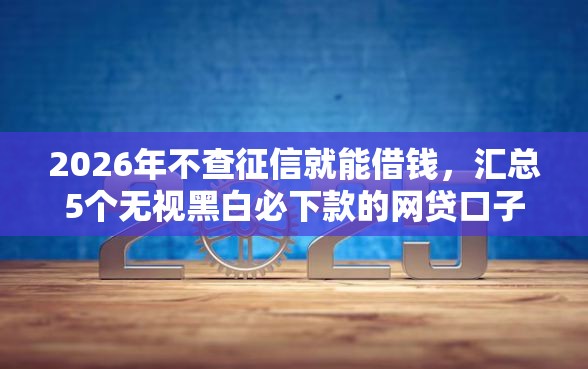 2026年不查征信就能借钱，汇总5个无视黑白必下款的网贷口子