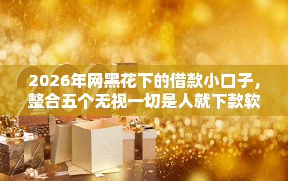 2026年网黑花下的借款小口子，整合五个无视一切是人就下款软件