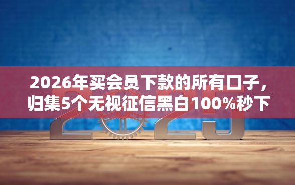 2026年买会员下款的所有口子，归集5个无视征信黑白100%秒下网贷平台