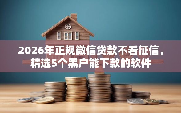 2026年正规微信贷款不看征信，精选5个黑户能下款的软件
