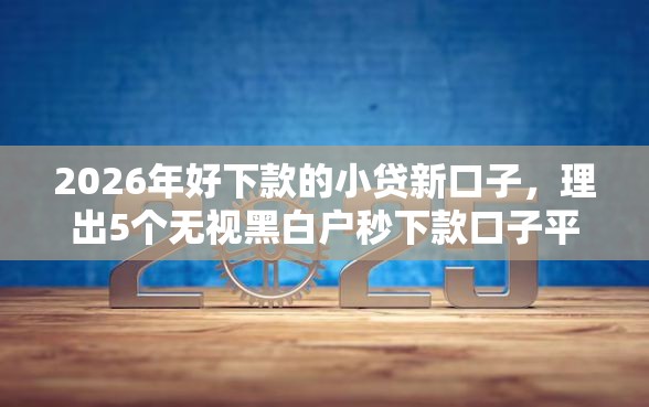 2026年好下款的小贷新口子，理出5个无视黑白户秒下款口子平台