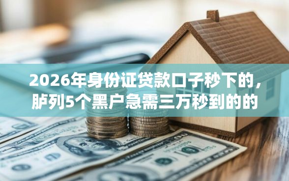 2026年身份证贷款口子秒下的，胪列5个黑户急需三万秒到的的app