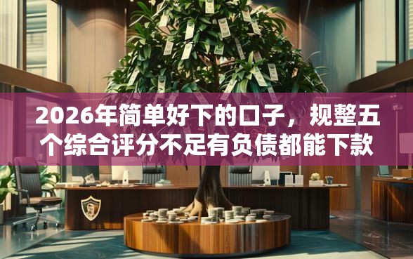 2026年简单好下的口子，规整五个综合评分不足有负债都能下款平台