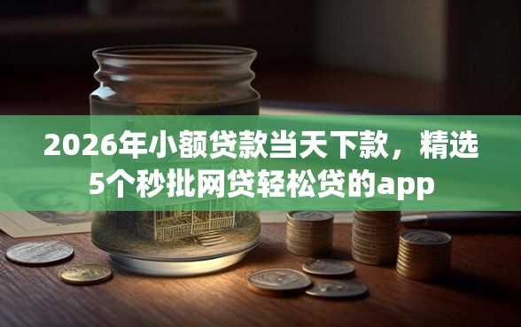2026年小额贷款当天下款，精选5个秒批网贷轻松贷的app