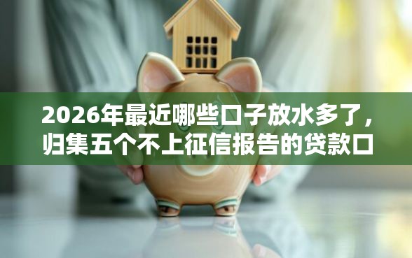 2026年最近哪些口子放水多了，归集五个不上征信报告的贷款口子