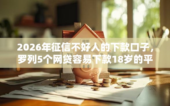 2026年征信不好人的下款口子，罗列5个网贷容易下款18岁的平台