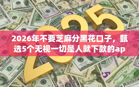 2026年不要芝麻分黑花口子，甄选5个无视一切是人就下款的app