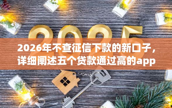 2026年不查征信下款的新口子，详细阐述五个贷款通过高的app