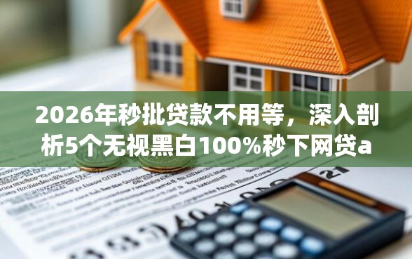 2026年秒批贷款不用等，深入剖析5个无视黑白100%秒下网贷app
