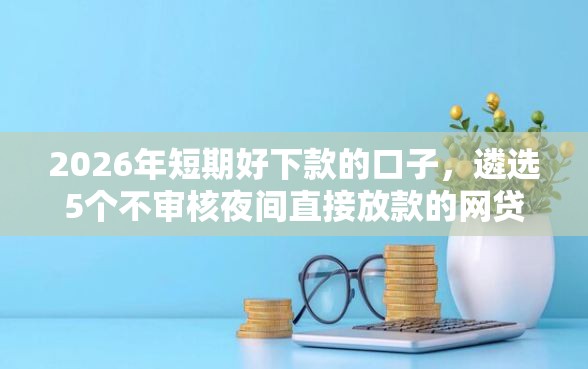2026年短期好下款的口子，遴选5个不审核夜间直接放款的网贷软件