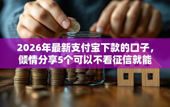 2026年最新支付宝下款的口子，倾情分享5个可以不看征信就能下款的平台
