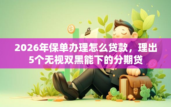 2026年保单办理怎么贷款，理出5个无视双黑能下的分期贷