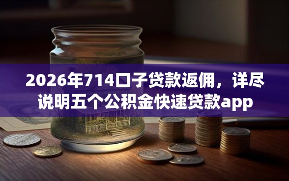 2026年714口子贷款返佣，详尽说明五个公积金快速贷款app